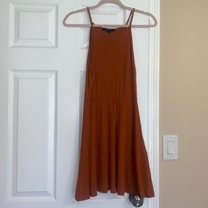Ribbed Orange Swing Dress